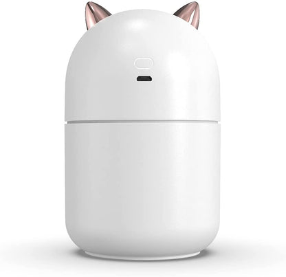Portable Small Humidifier, 300Ml Mini Cool Mist Humidifier with Night Light, USB Personal Humidifier Auto Shut-Off, Ultra-Quiet, 2 Spray Modes, Suitable for Home Office Travel