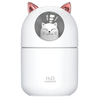 Portable Small Humidifier, 300Ml Mini Cool Mist Humidifier with Night Light, USB Personal Humidifier Auto Shut-Off, Ultra-Quiet, 2 Spray Modes, Suitable for Home Office Travel