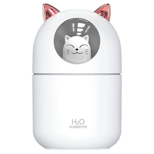 Portable Small Humidifier, 300Ml Mini Cool Mist Humidifier with Night Light, USB Personal Humidifier Auto Shut-Off, Ultra-Quiet, 2 Spray Modes, Suitable for Home Office Travel